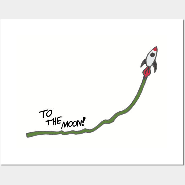 Wallstreetbets "to the moon" stock chart Wall Art by PlantEngineer